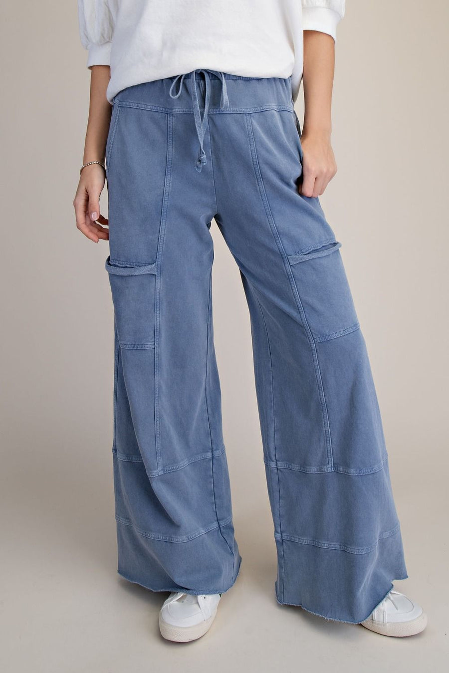 Emma Mineral Washed Knit Cargo Pants