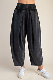 Esme Mineral Washed Knit Barrel Pants
