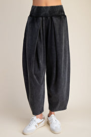 Esme Mineral Washed Knit Barrel Pants