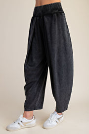 Esme Mineral Washed Knit Barrel Pants