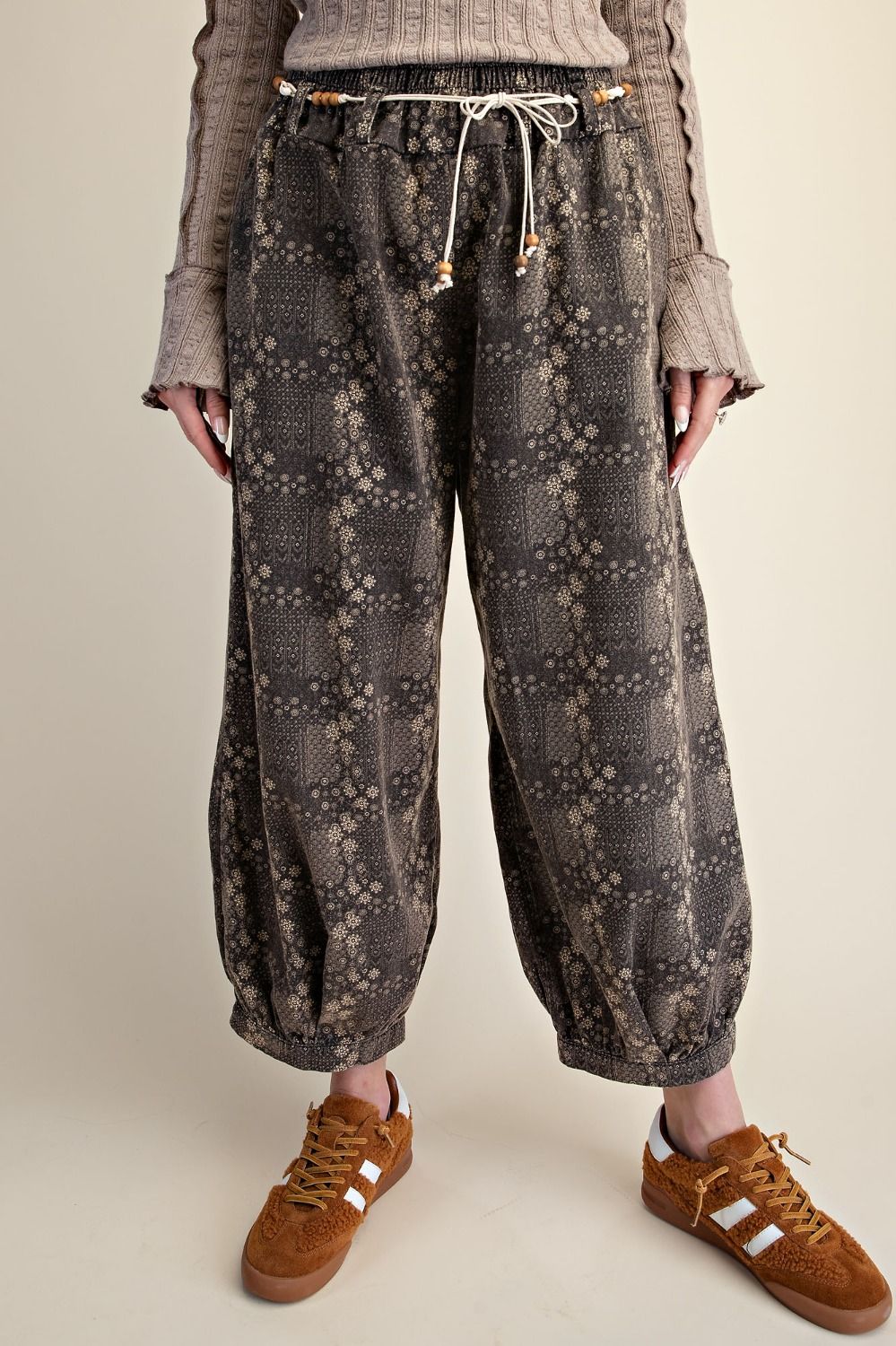 Hippie Hankie Patchwork Printed Barrel Pants