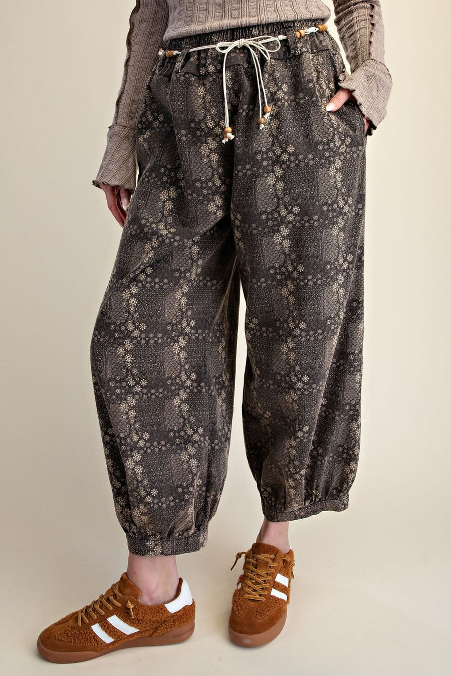 Hippie Hankie Patchwork Printed Barrel Pants
