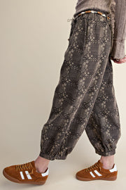 Hippie Hankie Patchwork Printed Barrel Pants