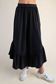 Zanthee Ruffle Hem Wide Leg Pants