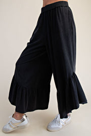 Zanthee Ruffle Hem Wide Leg Pants