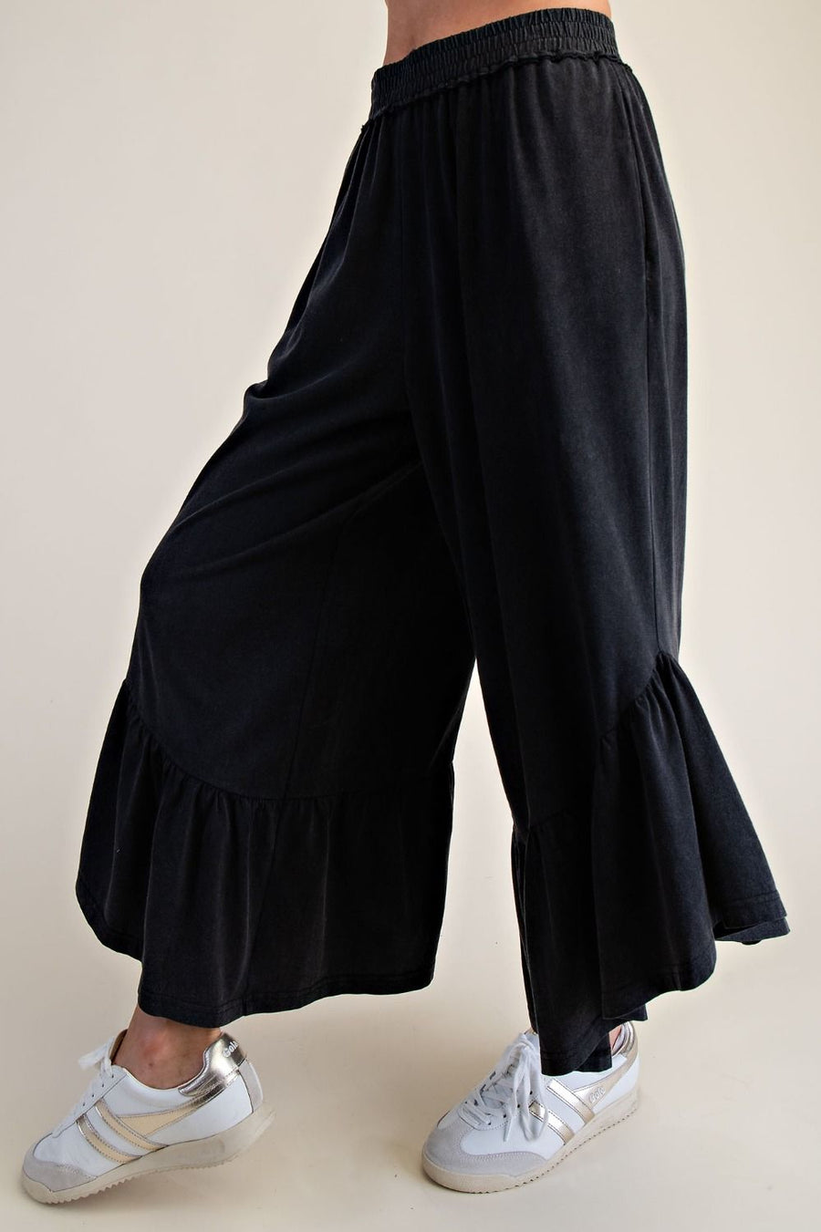 Zanthee Ruffle Hem Wide Leg Pants
