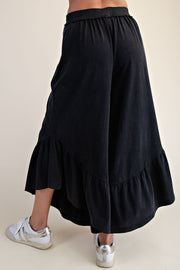 Zanthee Ruffle Hem Wide Leg Pants