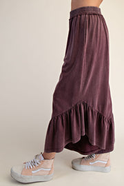 Zanthee Ruffle Hem Wide Leg Pants
