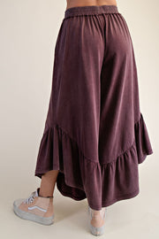 Zanthee Ruffle Hem Wide Leg Pants