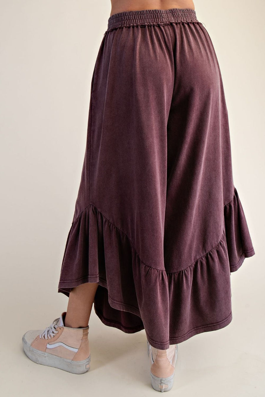 Zanthee Ruffle Hem Wide Leg Pants