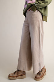 Dickens Washed Corduroy Cropped Wide Leg Pants