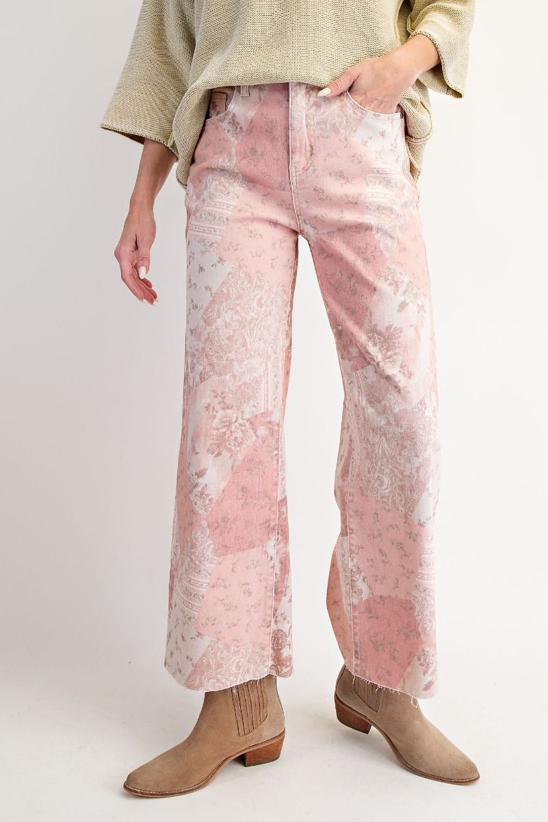 Vintage Roses Floral Patchwork Printed Pants