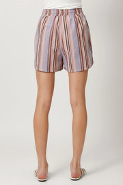 Brieann Multi Stripe Linen Shorts