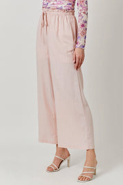 Pamela Drawstring Waist Linen Wide Leg Pants