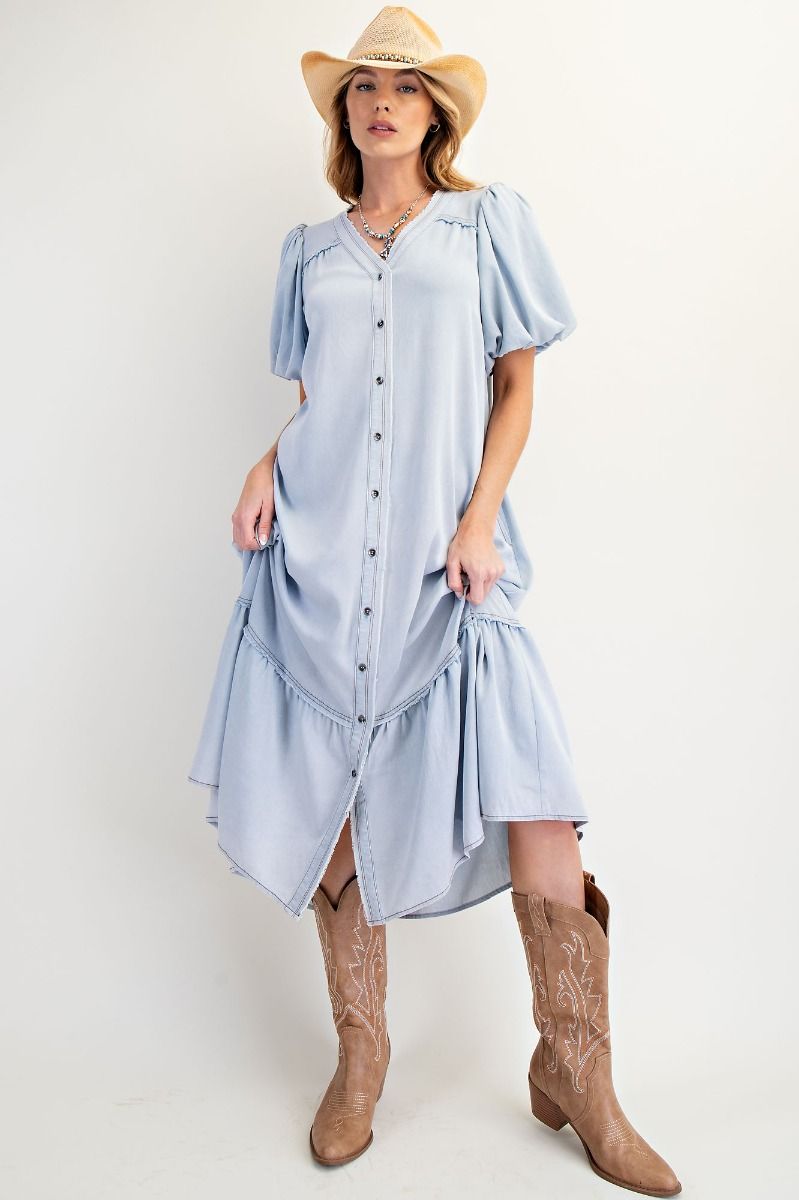 Jayden Button Down Washed Maxi Dress