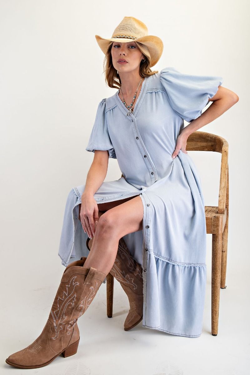 Jayden Button Down Washed Maxi Dress
