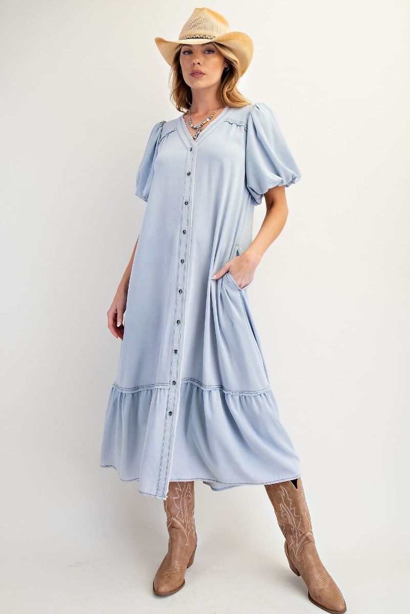 Jayden Button Down Washed Maxi Dress