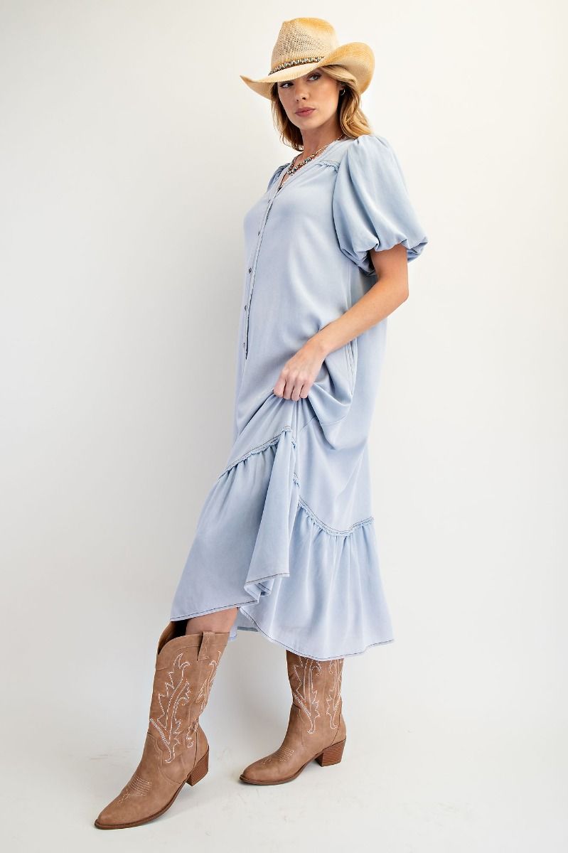 Jayden Button Down Washed Maxi Dress