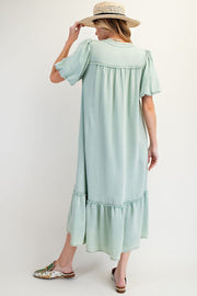Jayden Button Down Washed Maxi Dress