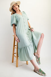 Jayden Button Down Washed Maxi Dress