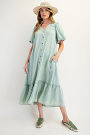 Jayden Button Down Washed Maxi Dress
