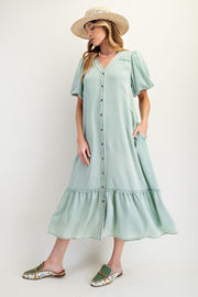 Jayden Button Down Washed Maxi Dress