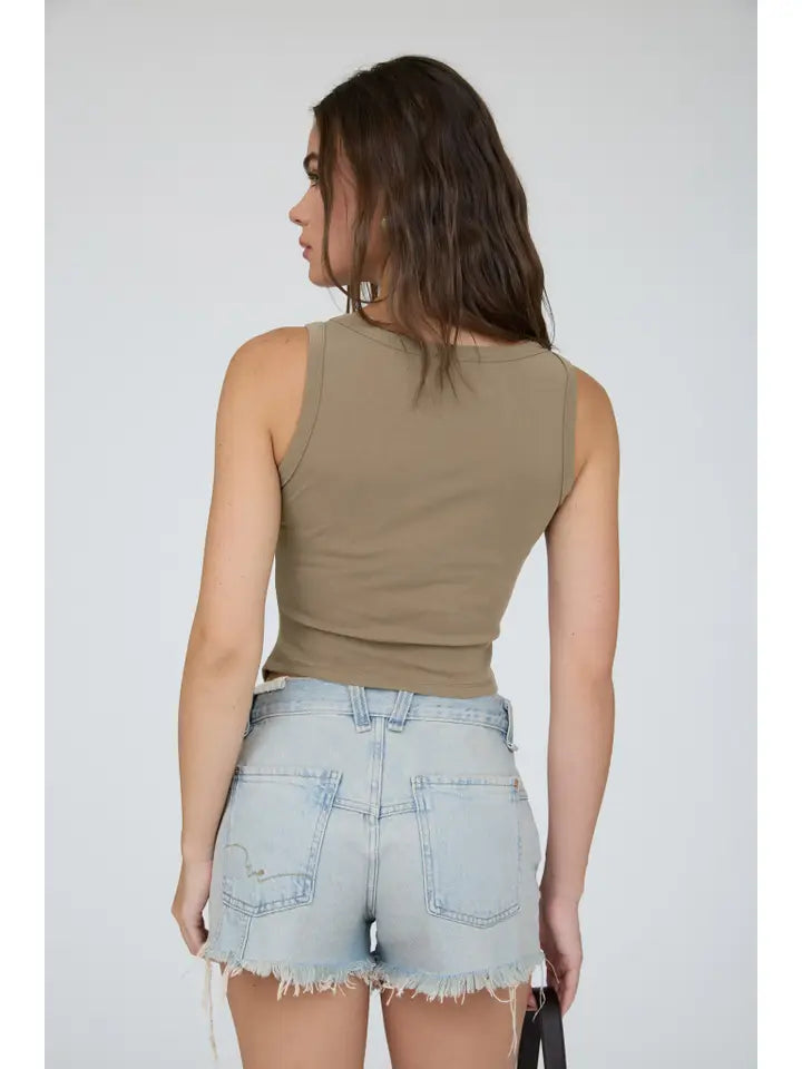 Steel Boat Neckline Stud Trim Knit Top