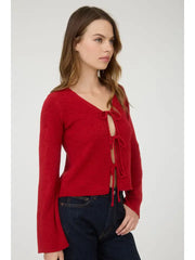 Ellen Three-Bow-Tie Front Cardigan