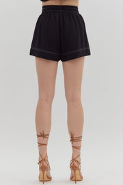 Etta Black High Waist Pull-On Shorts