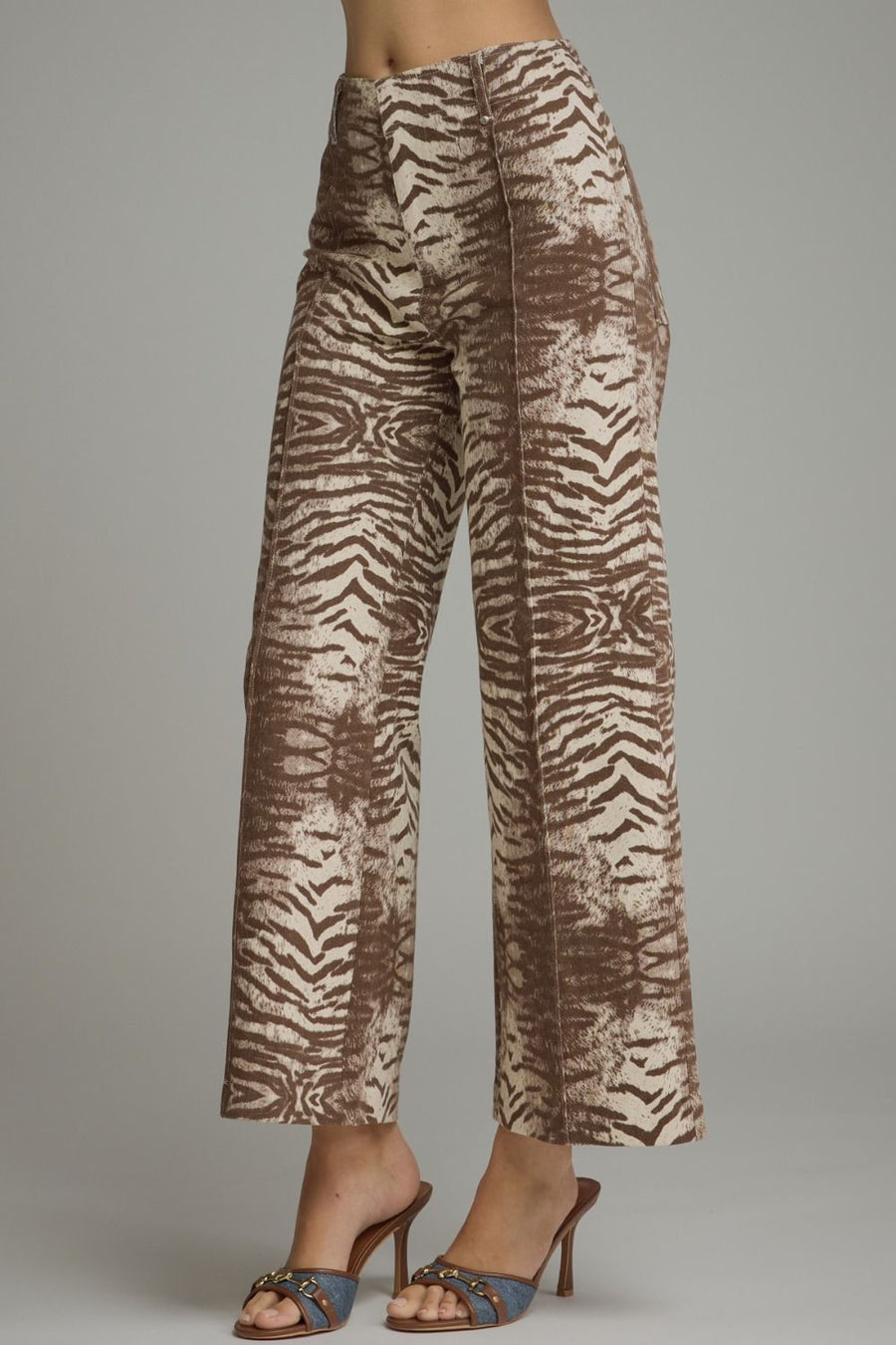 Ziggy Zebra Print Wide Leg Pants
