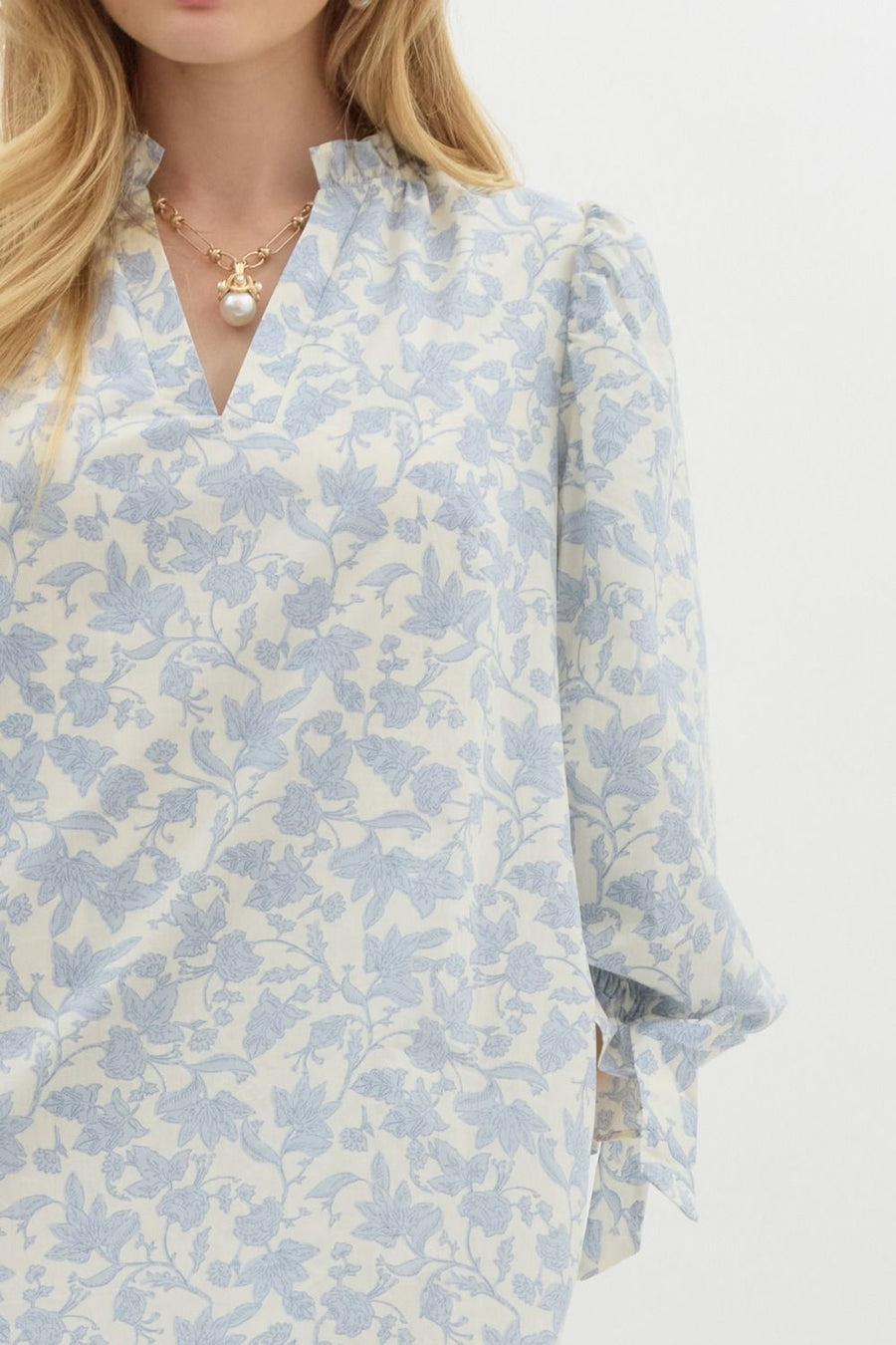 Lily Floral Toile Print Pullover Mini Dress