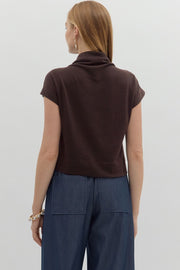 Vicky Solid Knit Mock Neck Pullover Top