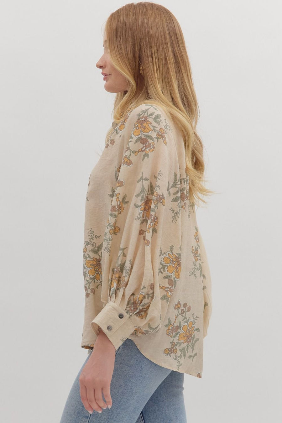 Cassandra Floral Print Long Sleeve Top