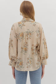 Cassandra Floral Print Long Sleeve Top