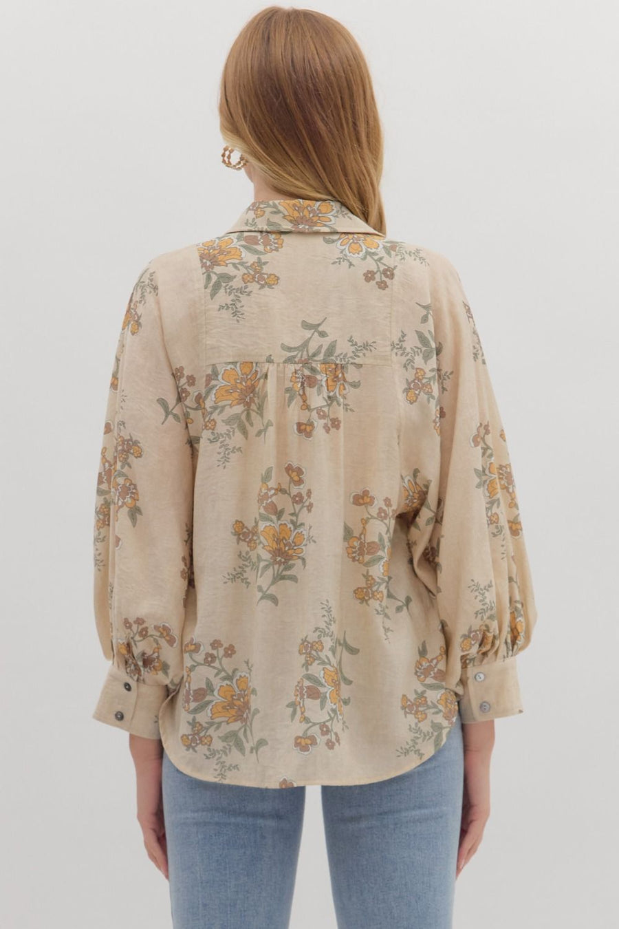 Cassandra Floral Print Long Sleeve Top
