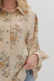Cassandra Floral Print Long Sleeve Top