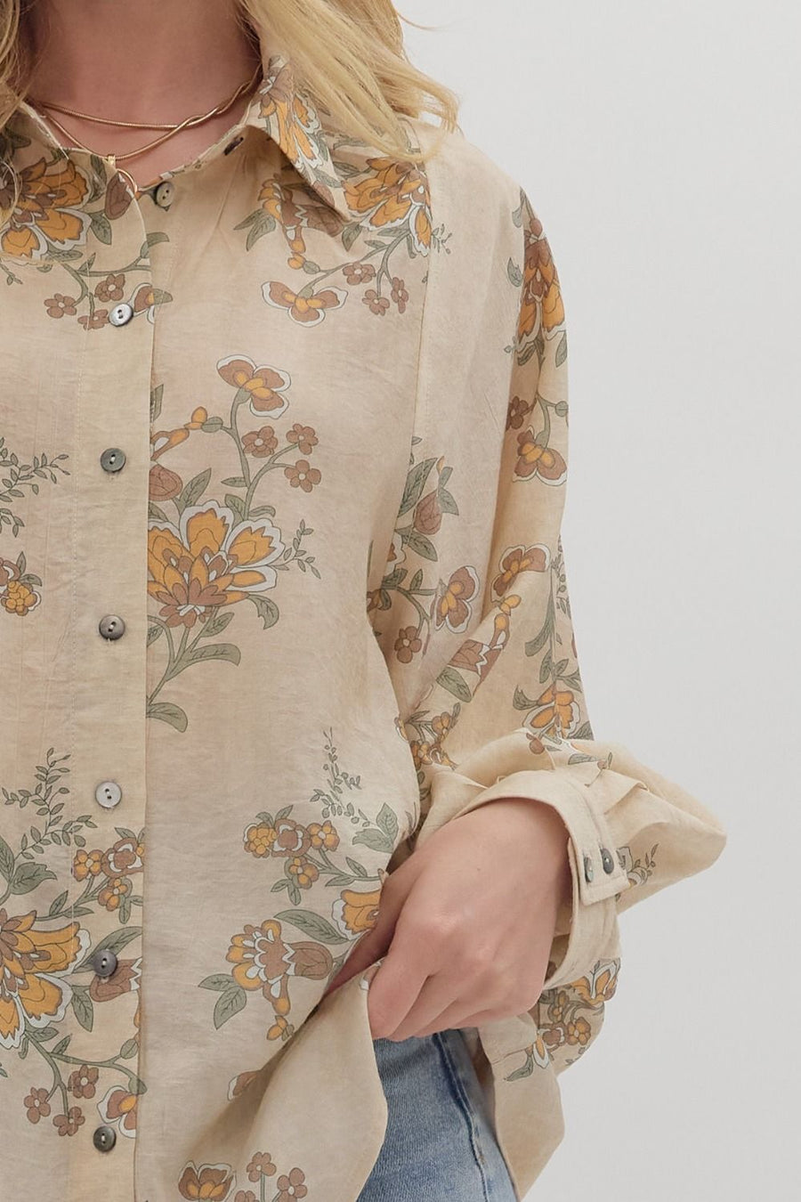 Cassandra Floral Print Long Sleeve Top