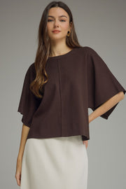 Kimber Kimono Half-Sleeve Sweater Knit Top