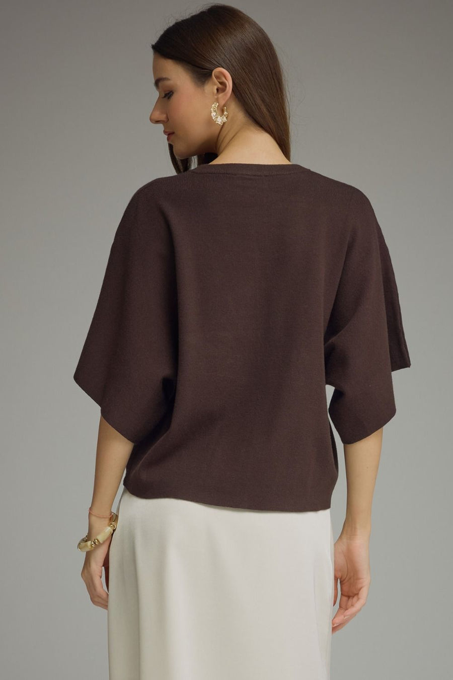 Kimber Kimono Half-Sleeve Sweater Knit Top