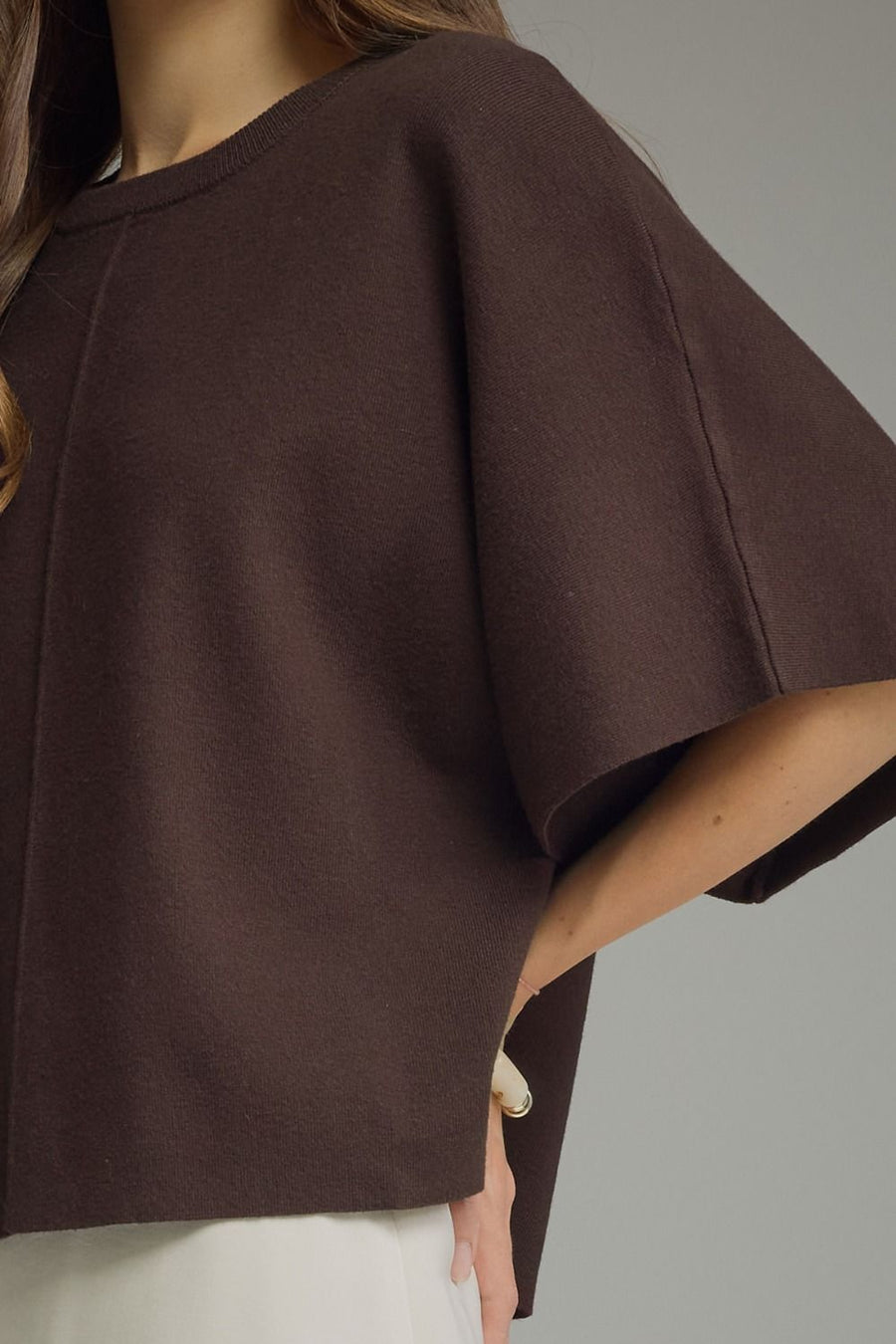 Kimber Kimono Half-Sleeve Sweater Knit Top