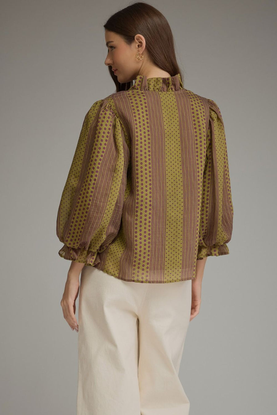 Maritza Polka Dot Stripe Top