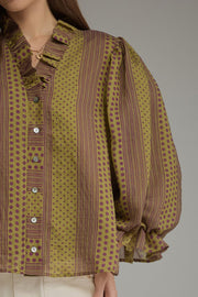 Maritza Polka Dot Stripe Top