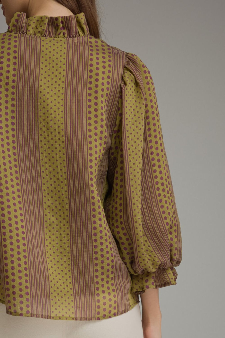 Maritza Polka Dot Stripe Top
