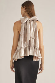 Champagne POP Shimmering Halter Neck Top