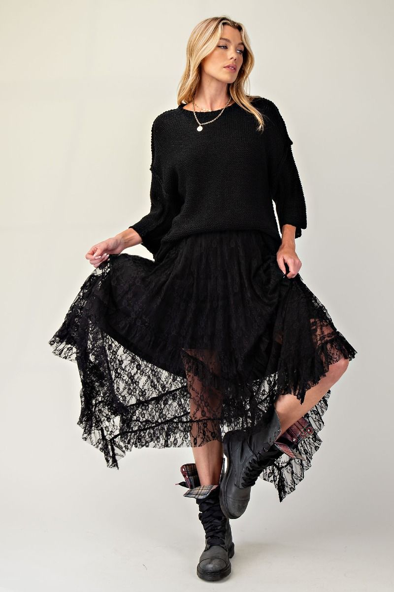 Brynn Wide Dolman Sleeve Inside Out Sweater