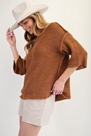 Brynn Wide Dolman Sleeve Inside Out Sweater