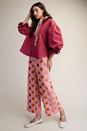 Kennedy Berry Bubble Puff Half Sleeve Blouse