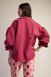 Kennedy Berry Bubble Puff Half Sleeve Blouse