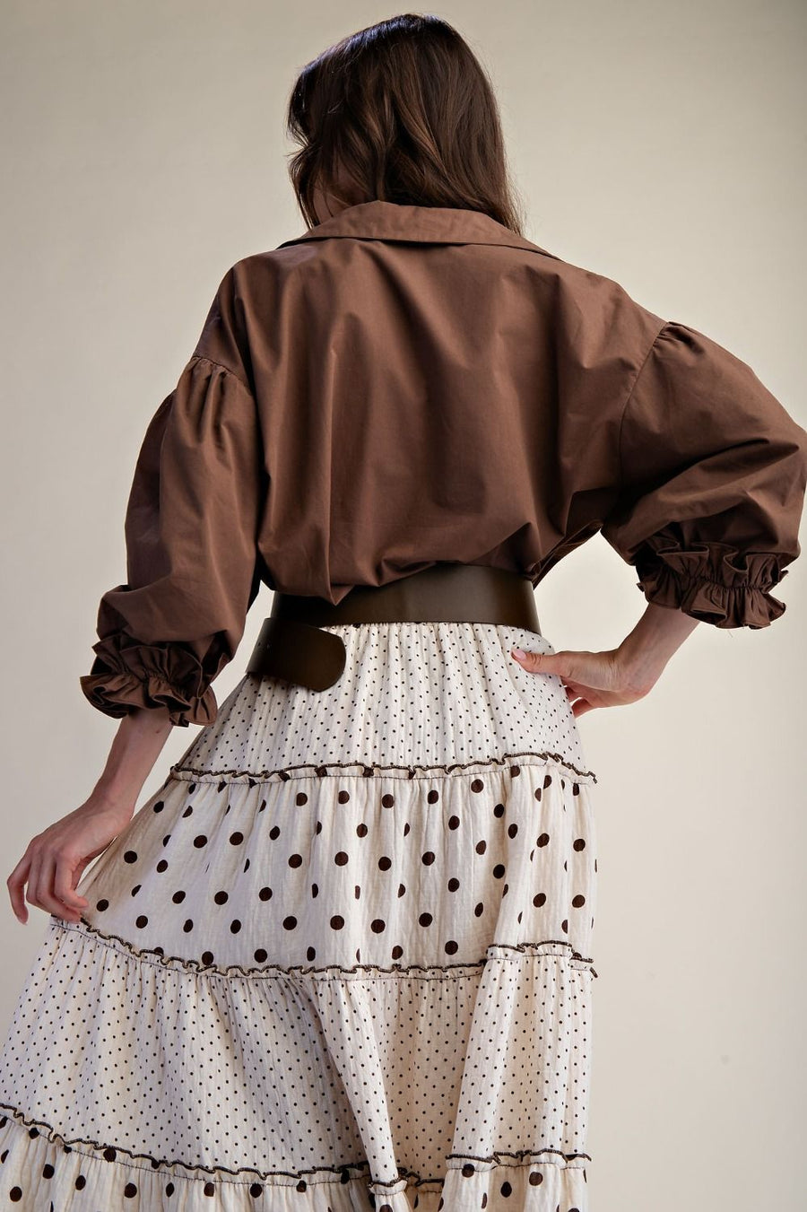 Kennedy Bubble Puff Half Sleeve Blouse