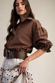 Kennedy Bubble Puff Half Sleeve Blouse